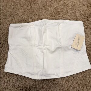 White Strapless Corset Denim Tube Top By Universal Threads. SIZE 12 NWT